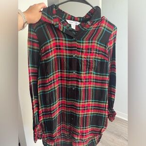 Plaid Button-Up Shirt